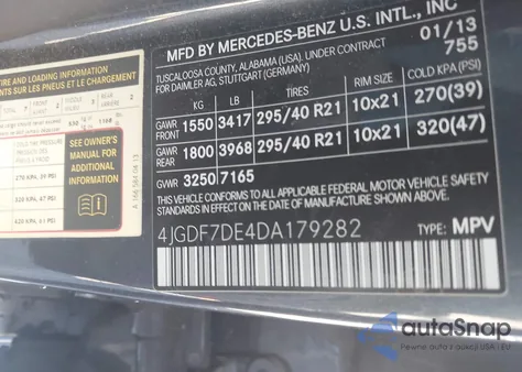 2013 Mercedes-Benz Gl 550 4Matic z USA, uszkodzony, nr VIN 4JGDF7DE4DA179282